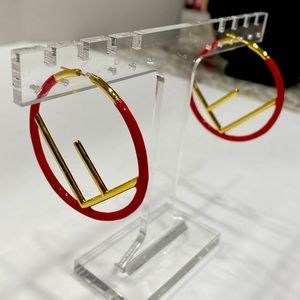 Fendi like earrings 2” hoops new no tags